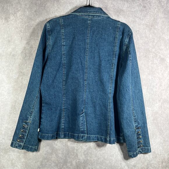 Vintage Duck Head Chore Jacket Womens Size 14 Blue‎ Denim Button Front 90s Y2K - Picture 4 of 10
